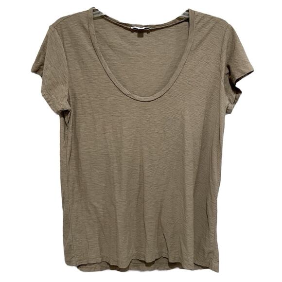Standard James Perse Scoop Neck Tee Size 3 Large Brown Minimalist Lightweight - Picture 1 of 3